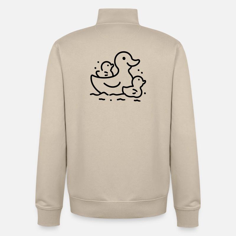 famille canard - Sweat zippé unisexe en coton bio Stanley/Stella - beige crème