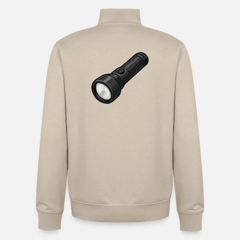 Compact Flashlight Illustration - Unisex Organic Zip Sweatshirt by Stanley/Stella - desert dust