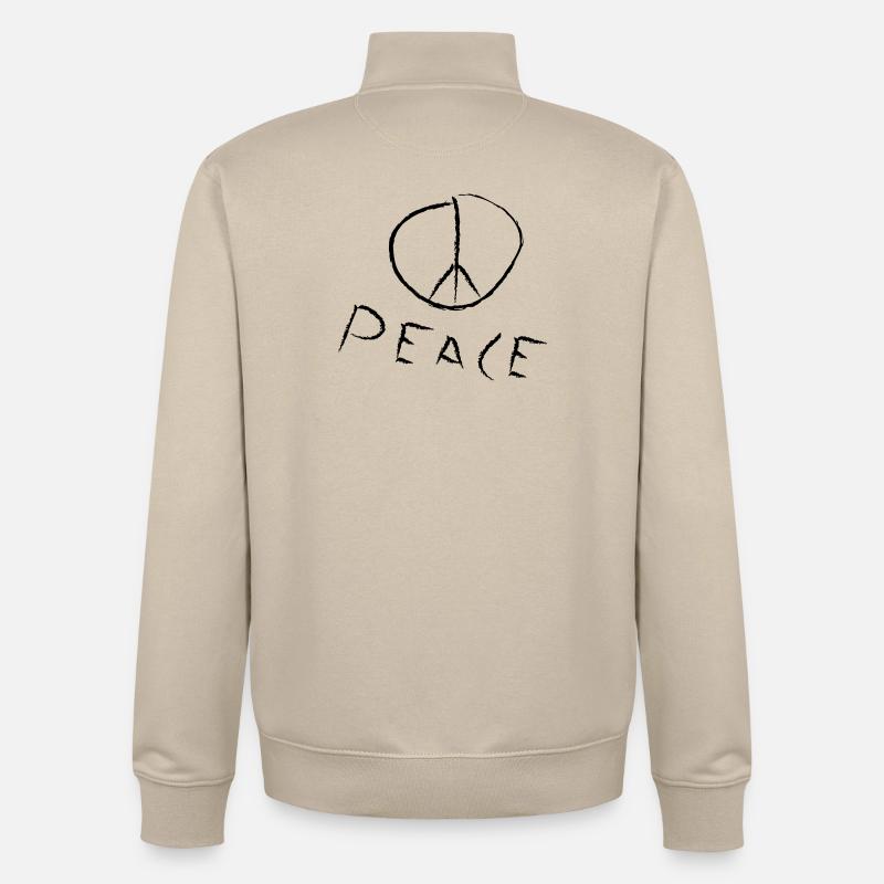 peace exit-shirt - Unisex Organic Zip Sweatshirt von Stanley/Stella - Cremebeige