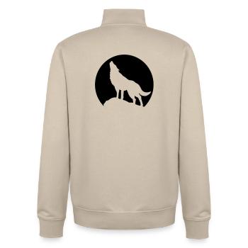 mond wolf - Unisex Organic Zip Sweatshirt von Stanley/Stella - Cremebeige - Hinten - AI Model Male 185 dark (185cm)
