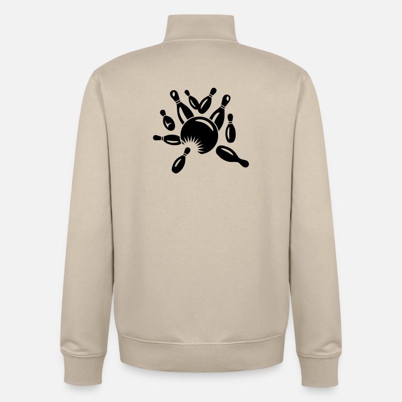 Cone et boule - Sweat zippé unisexe en coton bio Stanley/Stella - beige crème