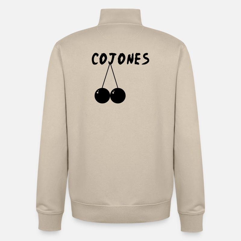 Cojones - Sweat zippé unisexe en coton bio Stanley/Stella - beige crème