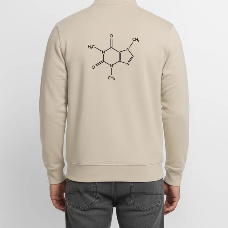 Caffeine Molecule - Structural Formula Unisex Organic Zip Sweatshirt by Stanley/Stella