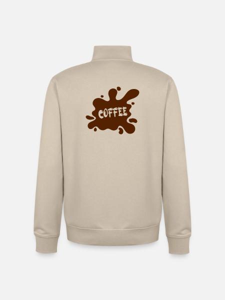 Coffee stain with artistic design - Unisex Organic Zip Sweatshirt by Stanley/Stella - desert dust