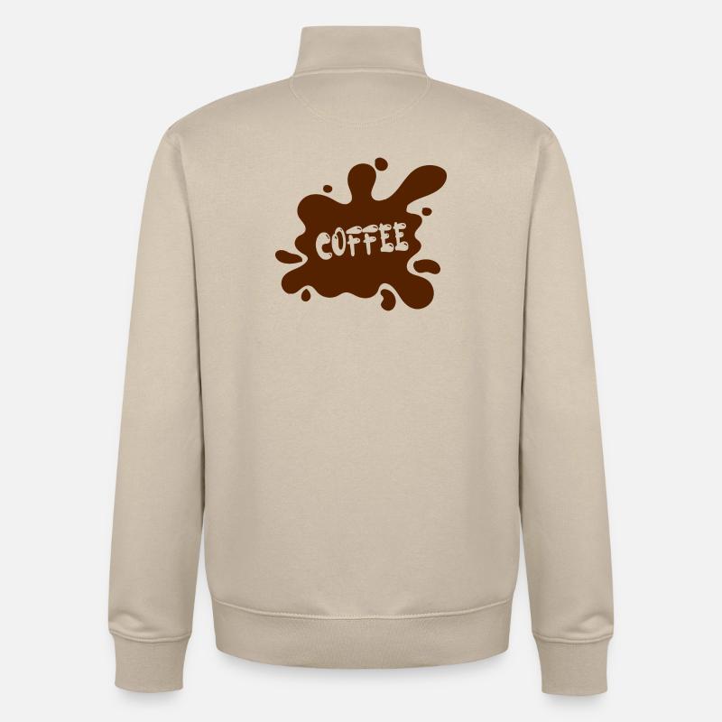 Tache de café au design artistique - Sweat zippé unisexe en coton bio Stanley/Stella - beige crème