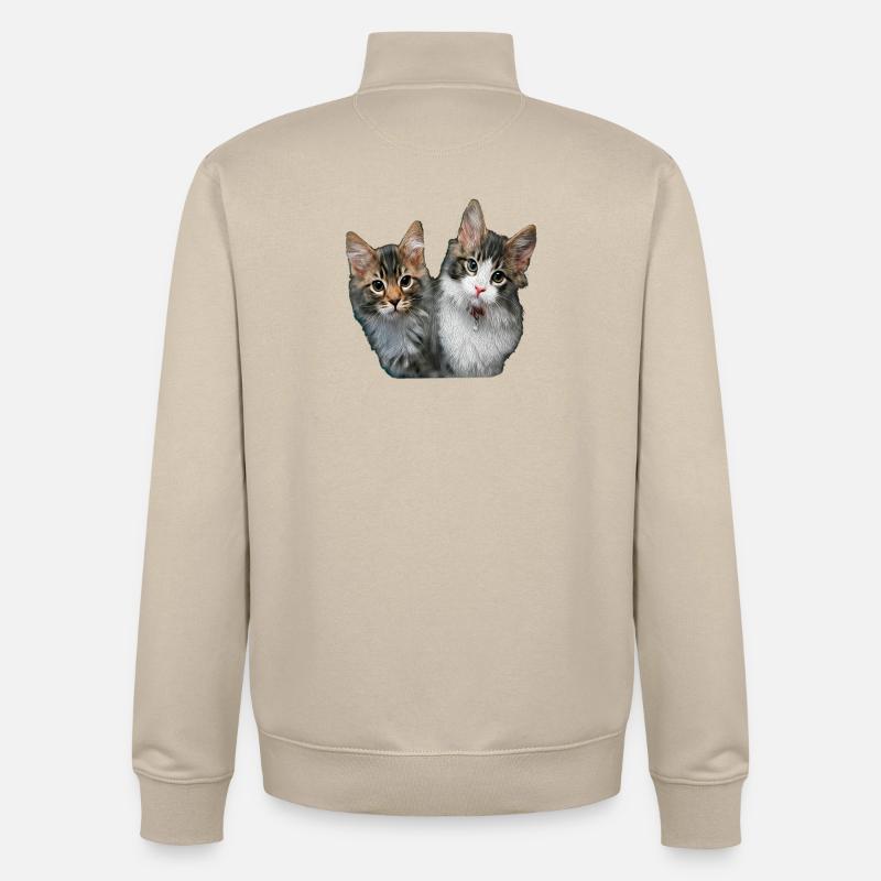 Chatons - Sweat zippé unisexe en coton bio Stanley/Stella - beige crème