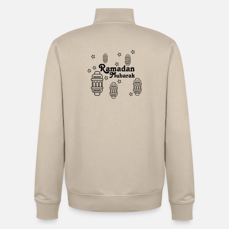 Ramadan Mubarak lights, asterisks - Unisex Organic Zip Sweatshirt by Stanley/Stella - desert dust