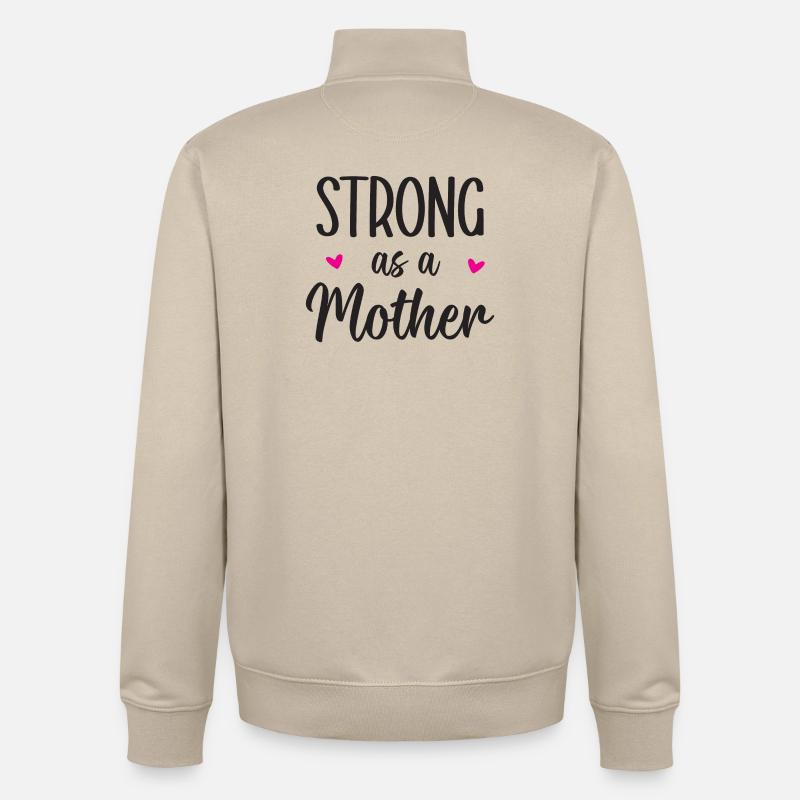 Forte comme une mère - Sweat zippé unisexe en coton bio Stanley/Stella - beige crème