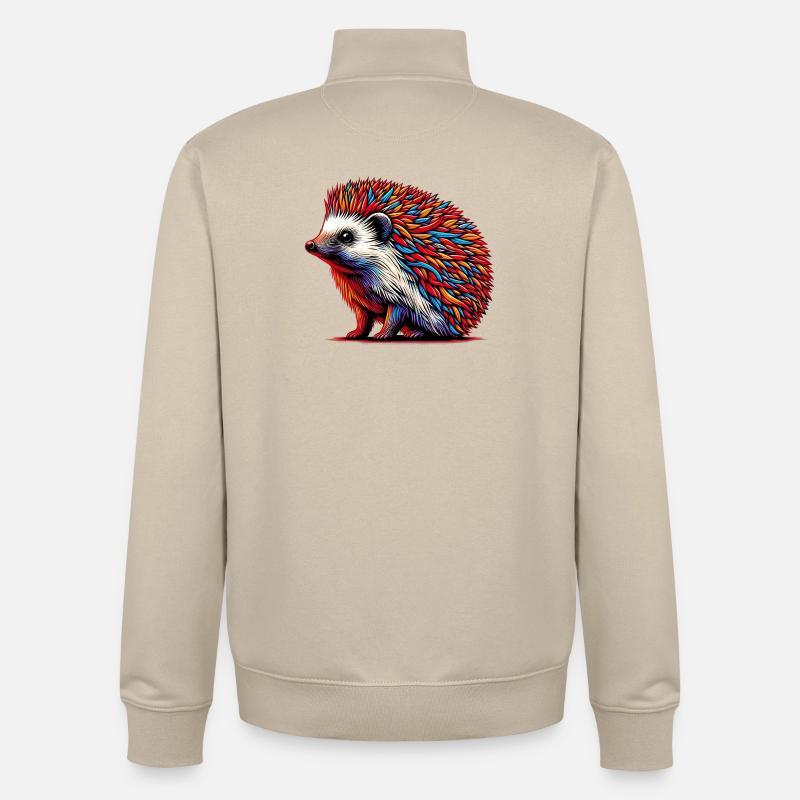 Hérisson - Sweat zippé unisexe en coton bio Stanley/Stella - beige crème