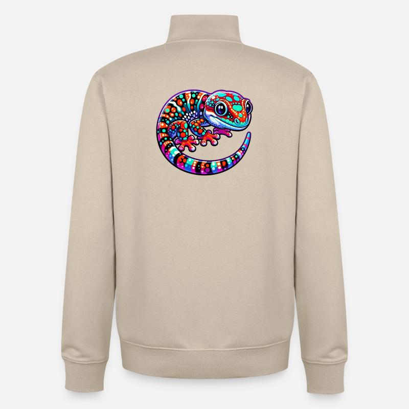 Gecko - Sweat zippé unisexe en coton bio Stanley/Stella - beige crème