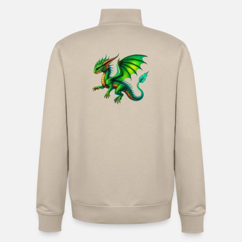 Dragon - Sweat zippé unisexe en coton bio Stanley/Stella - beige crème
