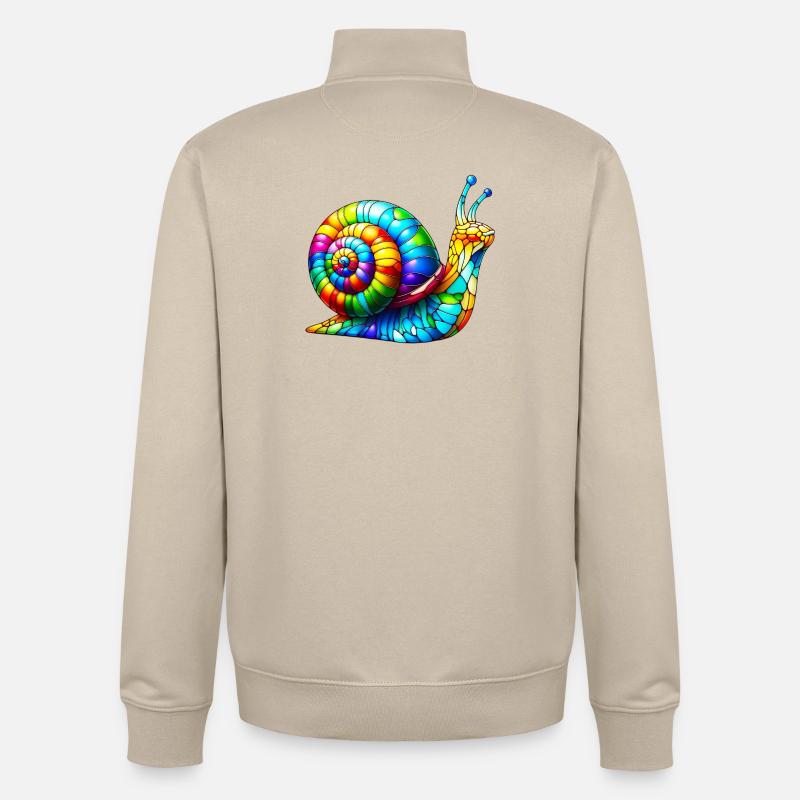 Escargot - Sweat zippé unisexe en coton bio Stanley/Stella - beige crème