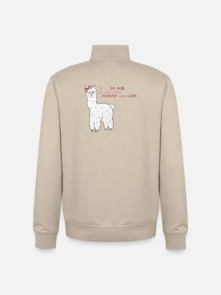 Süßes Alpaka - Unisex Organic Zip Sweatshirt von Stanley/Stella - Cremebeige