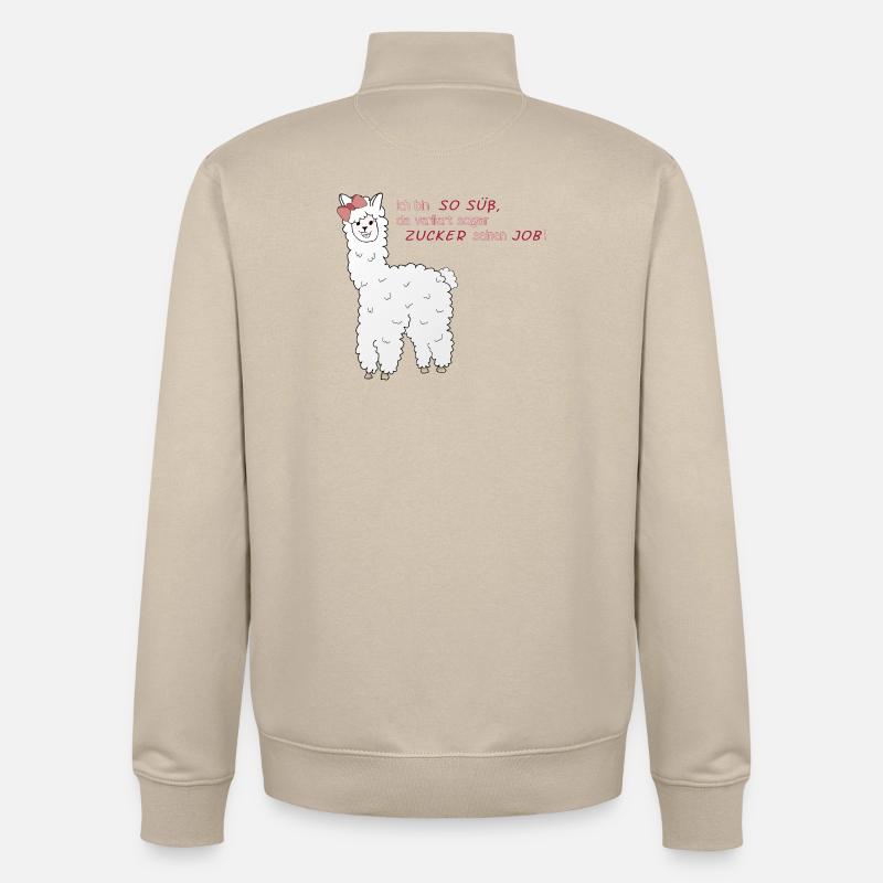 Süßes Alpaka - Unisex Organic Zip Sweatshirt von Stanley/Stella - Cremebeige