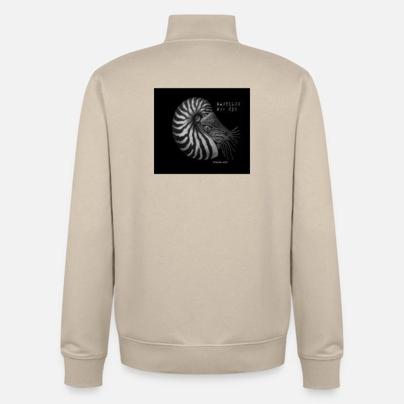 Bateau perlé - Nautilus - Sweat zippé unisexe en coton bio Stanley/Stella - beige crème