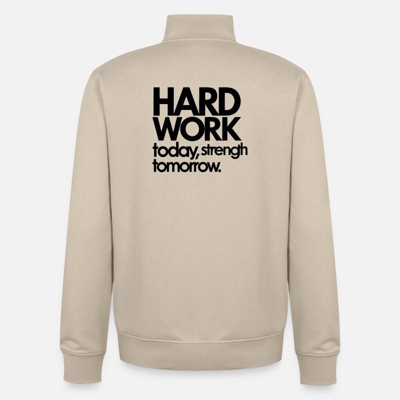 Abstraktes geometrisches Muster auf dunklem Hintergrund - Unisex Organic Zip Sweatshirt von Stanley/Stella - Cremebeige