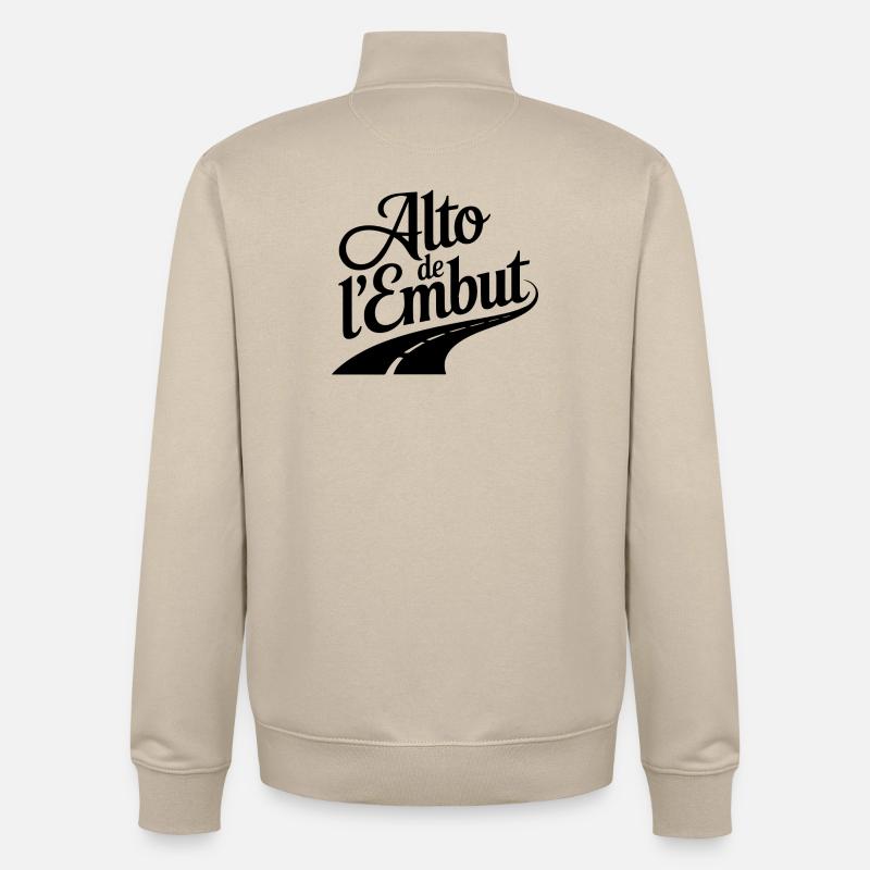 Alto de L’Embut Élégance Escalade Art - Sweat zippé unisexe en coton bio Stanley/Stella - beige crème