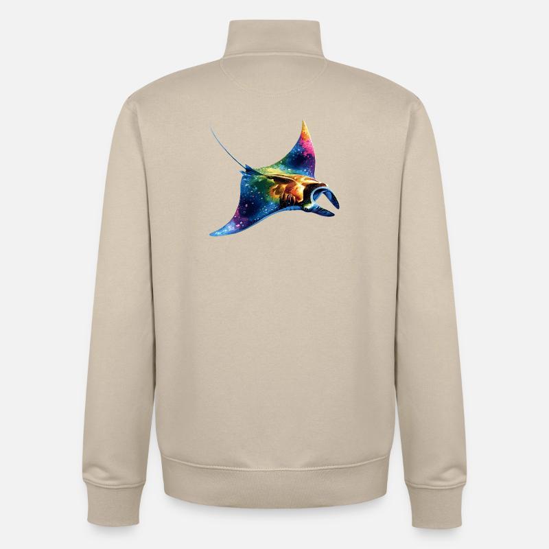 Manta Rochen Teufelsrochen Stachelrochen Taucher - Unisex Organic Zip Sweatshirt von Stanley/Stella - Cremebeige
