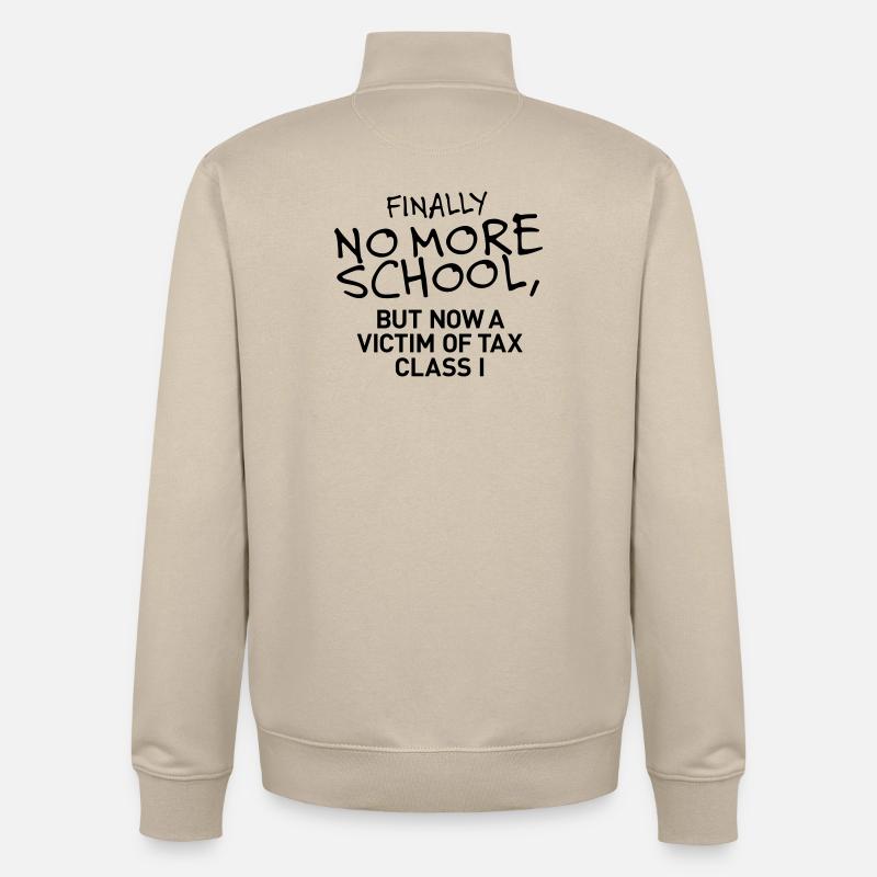 Finally no more school - Unisex Organic Zip Sweatshirt von Stanley/Stella - Cremebeige