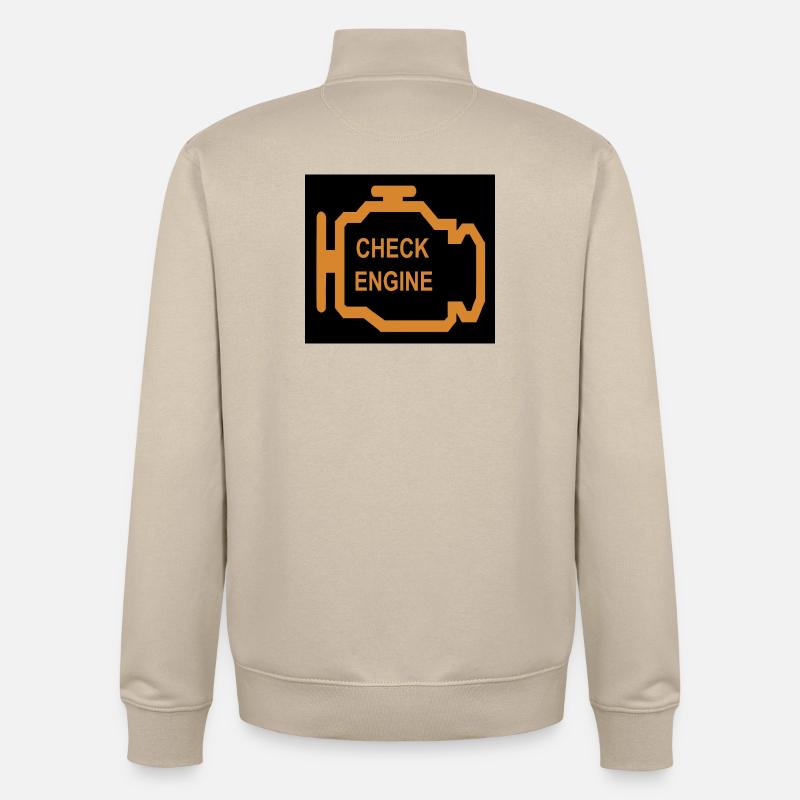 Check Engine Icon in Orange - Unisex Organic Zip Sweatshirt by Stanley/Stella - desert dust