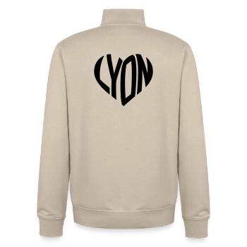 Lyon Herz - Unisex Organic Zip Sweatshirt von Stanley/Stella - Cremebeige - Hinten - AI Model Male 185 dark (185cm)