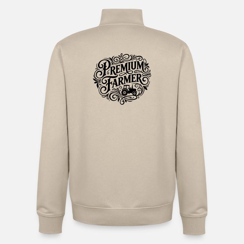 Fermier Premium Dit Fermier - Sweat zippé unisexe en coton bio Stanley/Stella - beige crème