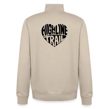Highline_Trail_Herz_zweiteilig_schwarz - Sweat zippé unisexe en coton bio Stanley/Stella - beige crème - Dos - AI Model Male 185 dark (185cm)