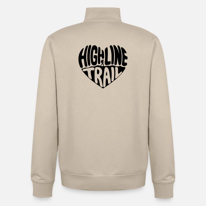 Highline_Trail_Herz_zweiteilig_schwarz - Unisex Organic Zip Sweatshirt von Stanley/Stella - Cremebeige