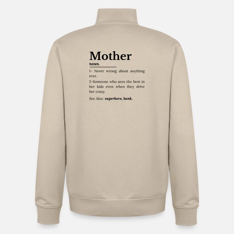 Mutterdefinition - Unisex Organic Zip Sweatshirt von Stanley/Stella - Cremebeige