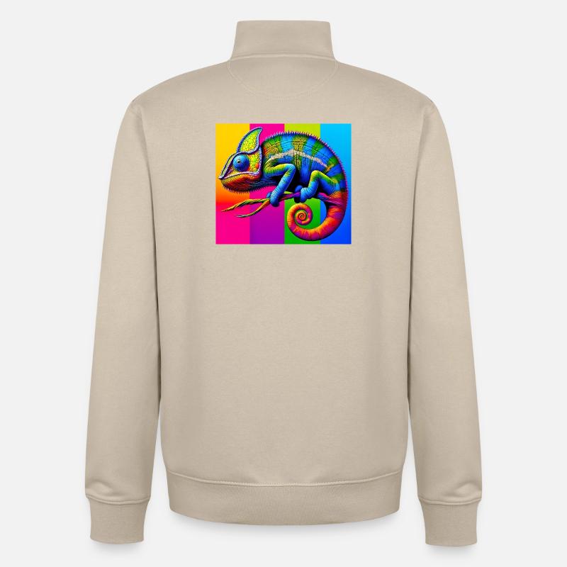caméléon - Sweat zippé unisexe en coton bio Stanley/Stella - beige crème