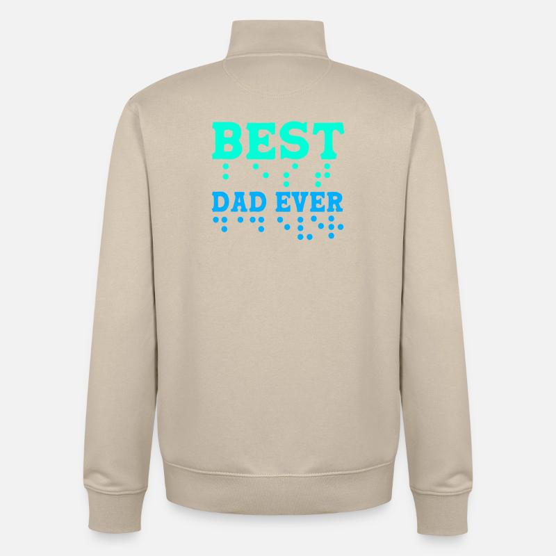 Braille blindenschrift aveugle - Sweat zippé unisexe en coton bio Stanley/Stella - beige crème