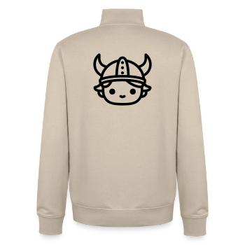 Wikinger - Unisex Organic Zip Sweatshirt von Stanley/Stella - Cremebeige - Hinten - AI Model Male 185 dark (185cm)