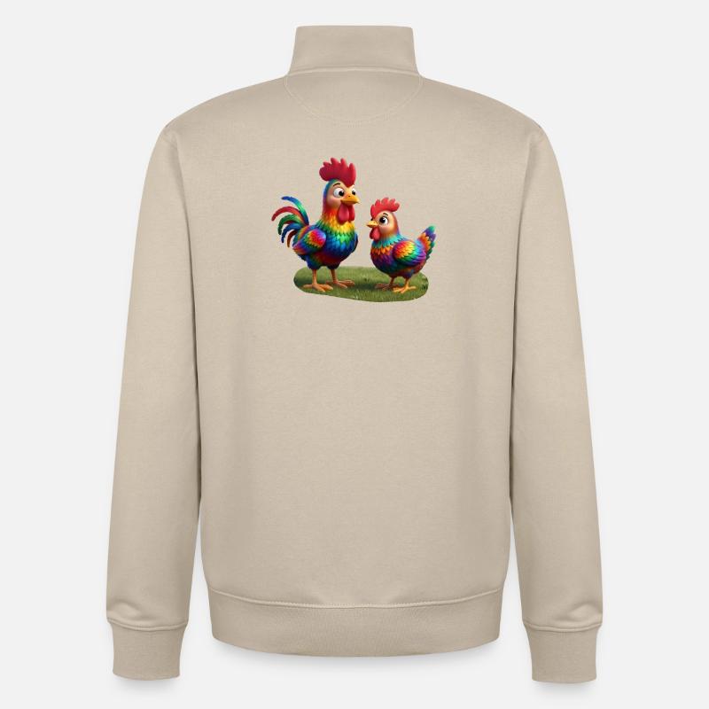 Hahn mit Henne - Unisex Organic Zip Sweatshirt von Stanley/Stella - Cremebeige