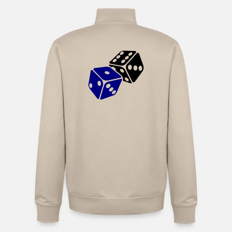 Blue Cube Minimal Design - Sweat zippé unisexe en coton bio Stanley/Stella - beige crème