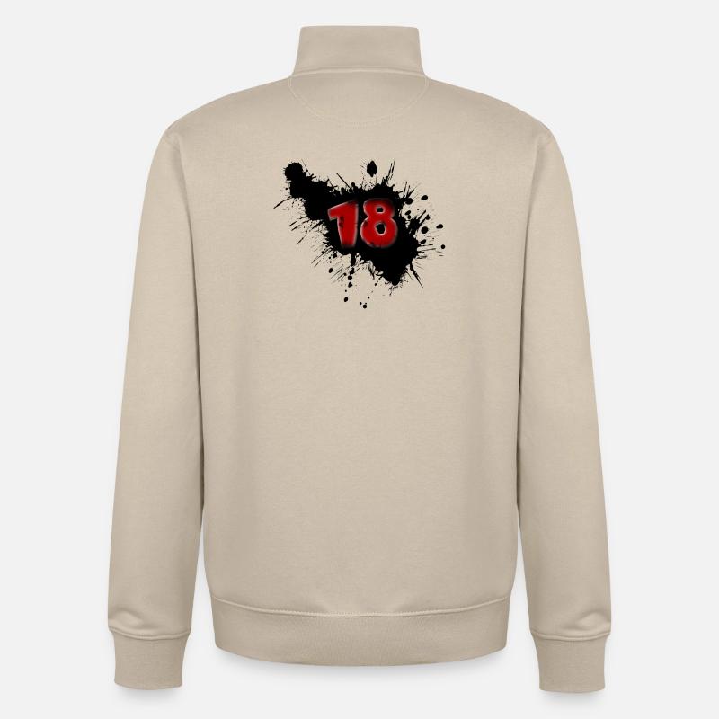 18e anniversaire - Sweat zippé unisexe en coton bio Stanley/Stella - beige crème