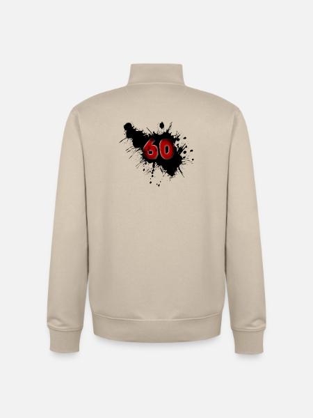 60th birthday - Unisex Organic Zip Sweatshirt by Stanley/Stella - desert dust