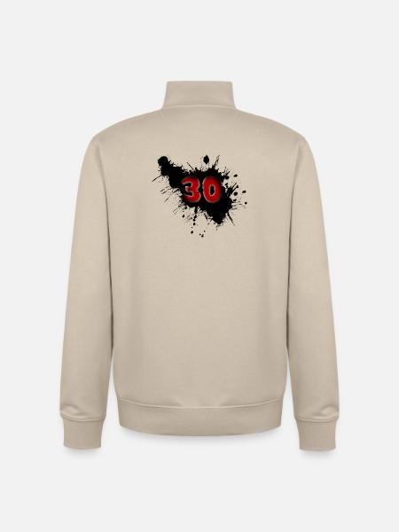 30th birthday - Unisex Organic Zip Sweatshirt by Stanley/Stella - desert dust