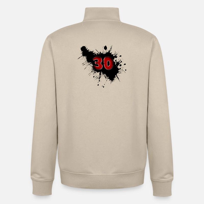 30th birthday - Unisex Organic Zip Sweatshirt by Stanley/Stella - desert dust