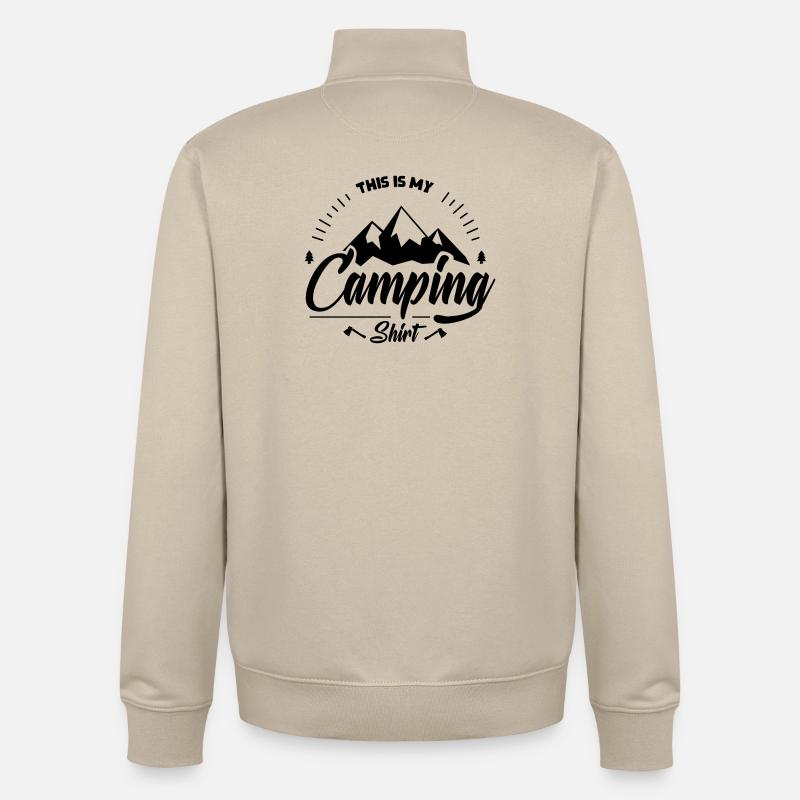 Das ist mein Campinghemd - Unisex Organic Zip Sweatshirt von Stanley/Stella - Cremebeige