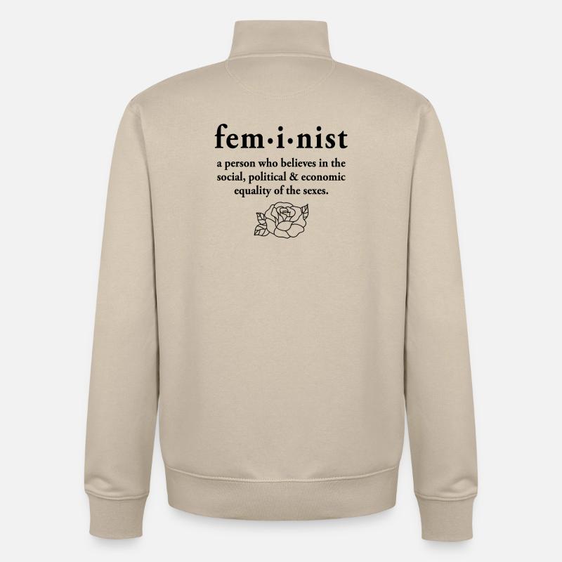 Définition féministe - Sweat zippé unisexe en coton bio Stanley/Stella - beige crème