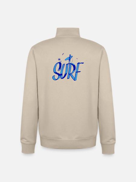 surfing, surfing, surfer - Unisex Organic Zip Sweatshirt by Stanley/Stella - desert dust