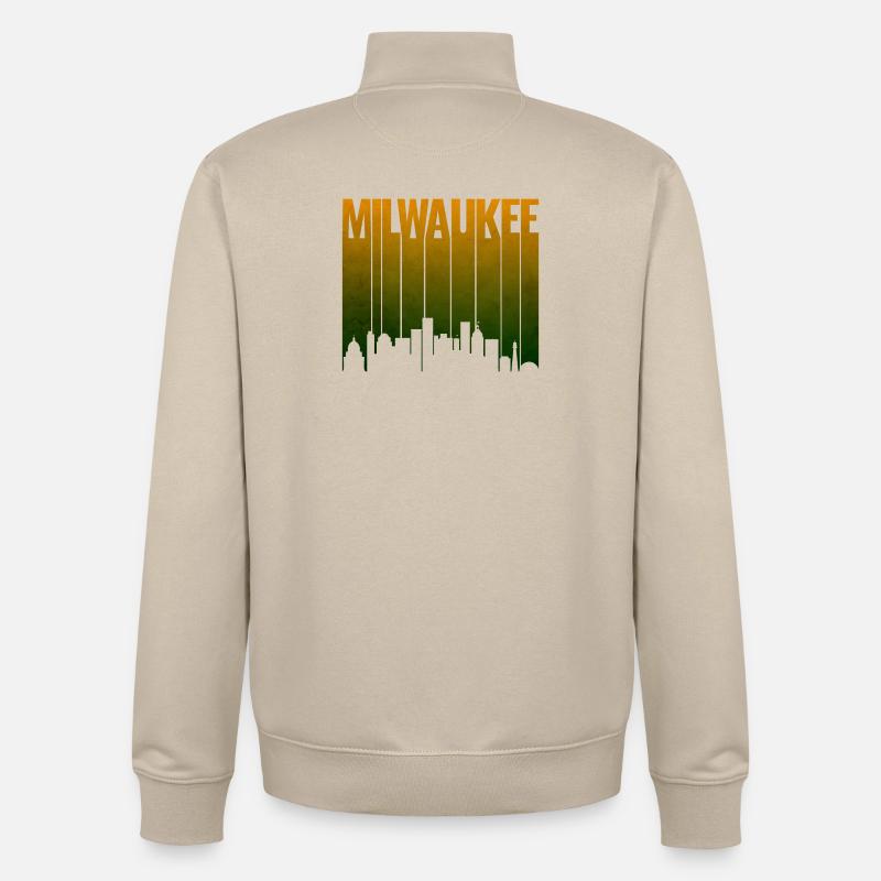 Milwaukee Skyline Gradient Silhouette - Unisex Organic Zip Sweatshirt von Stanley/Stella - Cremebeige