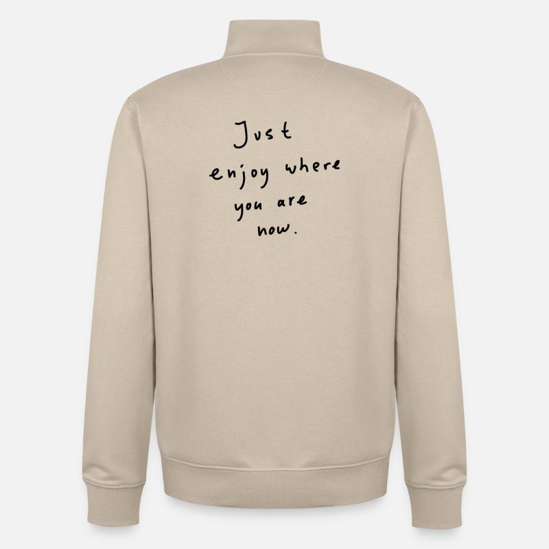 Tout simplement profiter - Sweat zippé unisexe en coton bio Stanley/Stella - beige crème