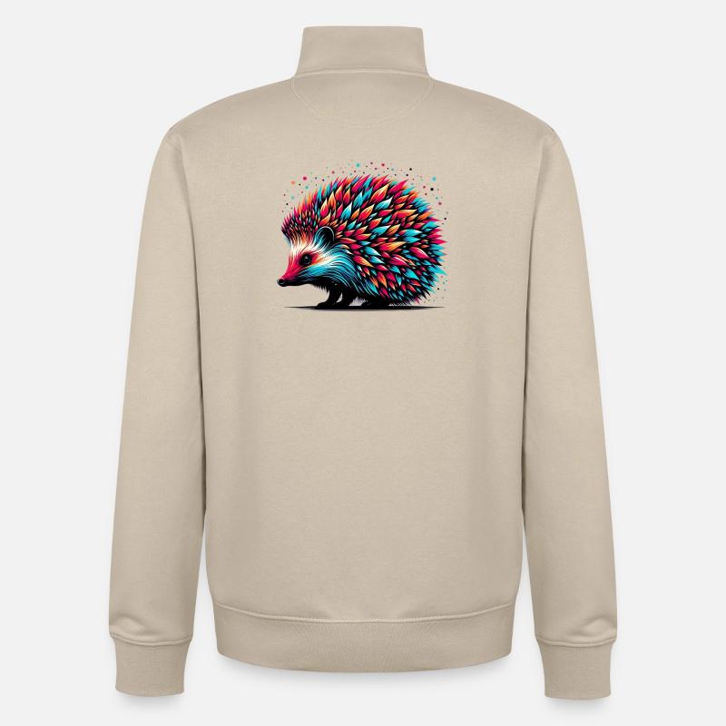 Hedgehog - Unisex Organic Zip Sweatshirt by Stanley/Stella - desert dust