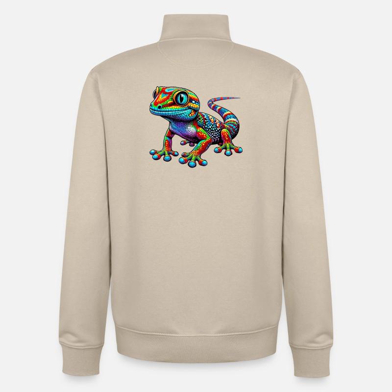 Gecko - Sweat zippé unisexe en coton bio Stanley/Stella - beige crème