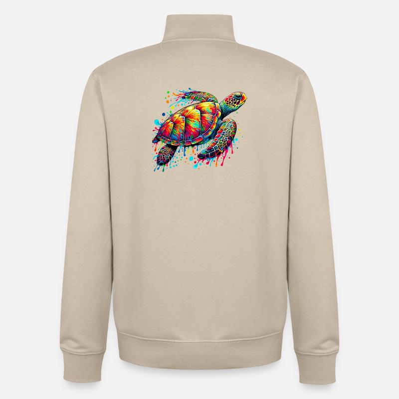 Turtle - Unisex Organic Zip Sweatshirt by Stanley/Stella - desert dust