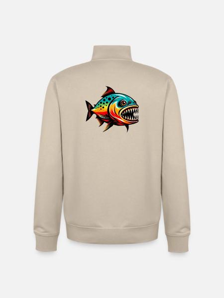 Piranha - Unisex Organic Zip Sweatshirt by Stanley/Stella - desert dust