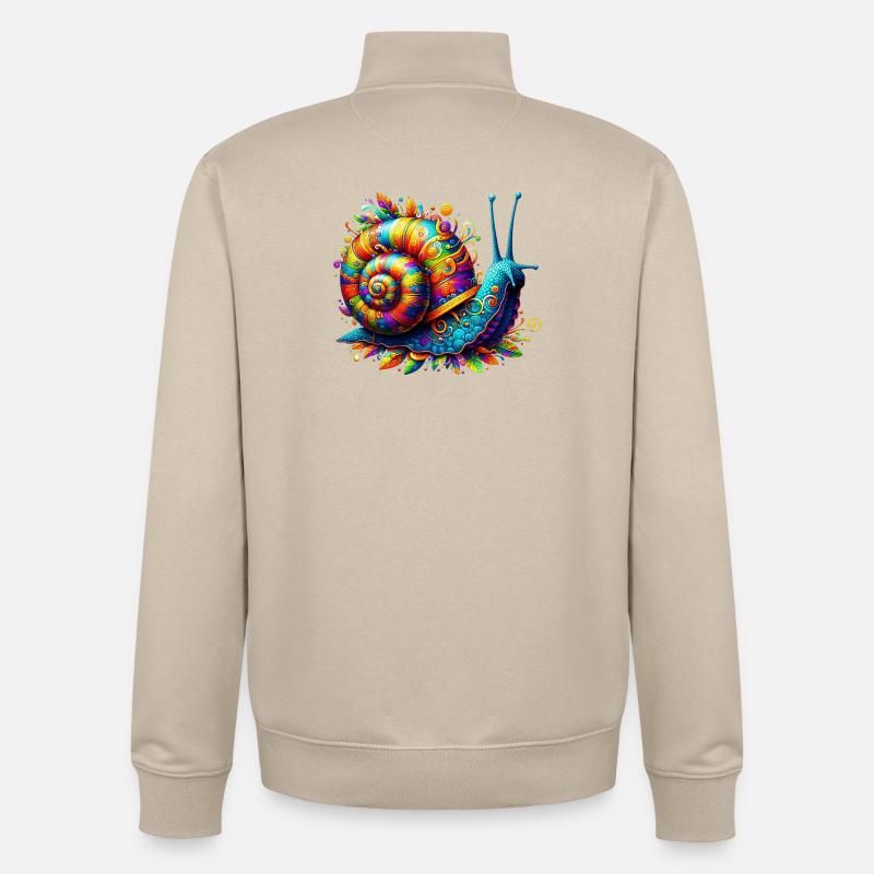 Escargot - Sweat zippé unisexe en coton bio Stanley/Stella - beige crème