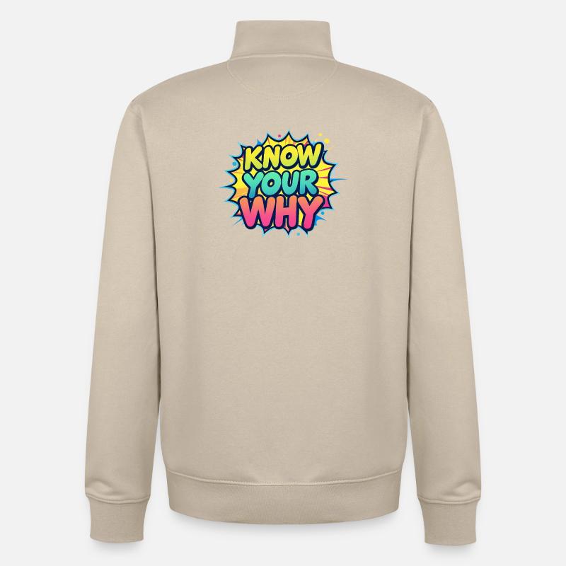 Know Your Why - Unisex Organic Zip Sweatshirt von Stanley/Stella - Cremebeige