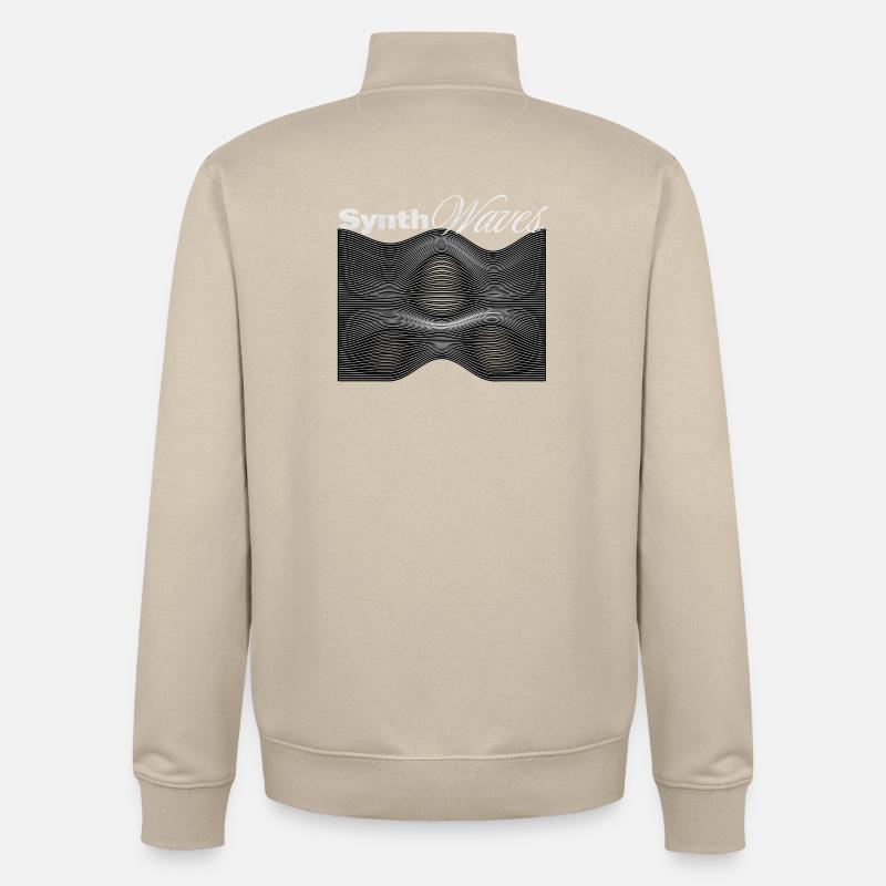 Synth waves Synthesizer - Unisex Organic Zip Sweatshirt by Stanley/Stella - desert dust